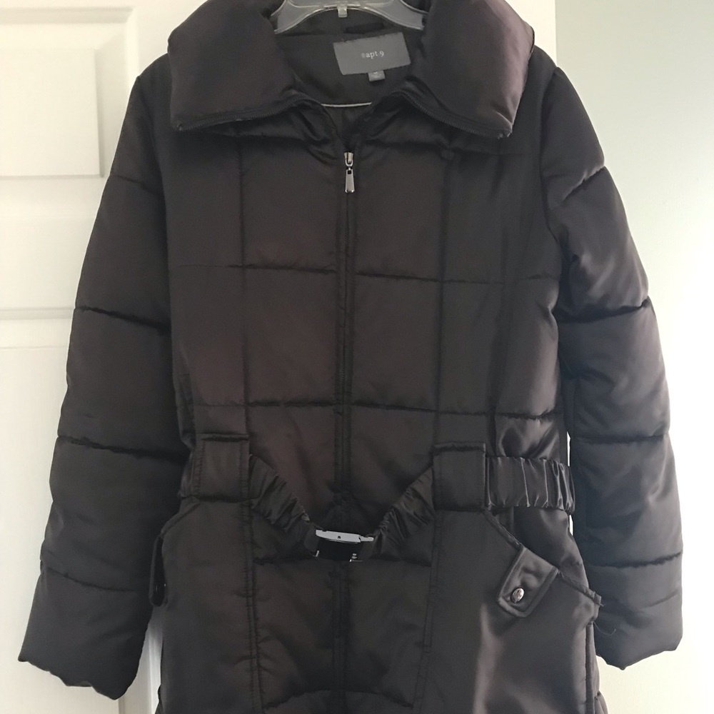 Chocolate brown puff coat